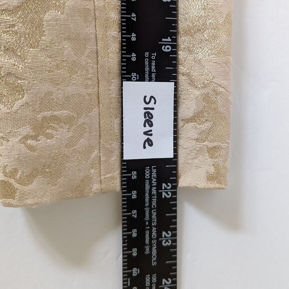 Chico's Belle Amour Odette Gold Metallic Brocade Floral Blazer Jacket Sz 0 Small - Picture 10 of 14